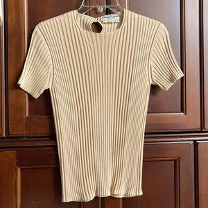 SALVATORE FERRAGAMO BEIGE KNIT SWEATER SZ SMALL